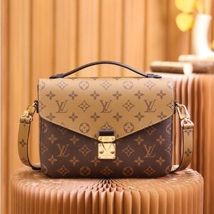 Louis Vuitton Two-Tone Monogram Satchel in Brown and Tan